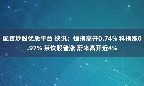 配资炒股优质平台 快讯：恒指高开0.74% 科指涨0.97% 茶饮股普涨 蔚来高开近4%